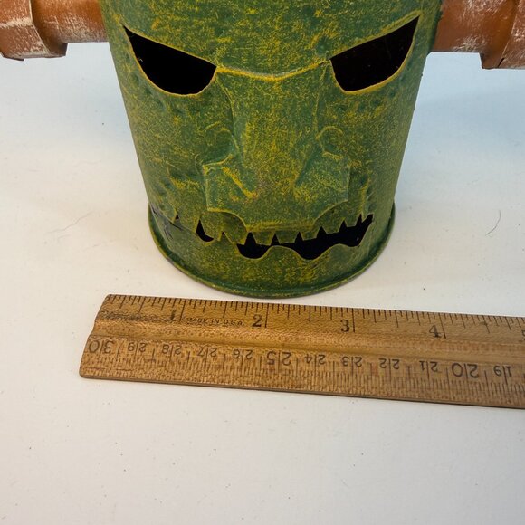 Vintage Frankenstein Halloween Candle holder Bucket Hand Made Decor - Picture 13 of 13